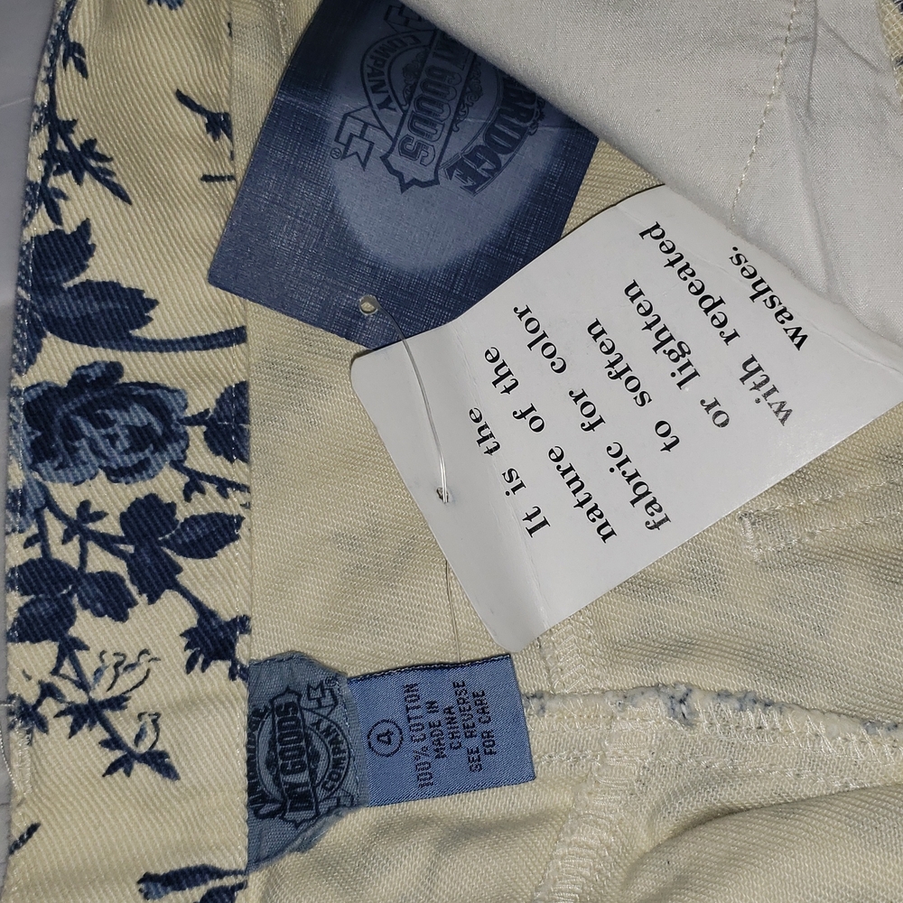CAMBRIDGE New MOM Jeans Floral Print Ivory Blue Denim 100% Cotton NWT Womens🎉HP - Picture 6 of 14